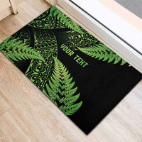 New Zealand Rugby Pacific Personalised Rubber Doormat All Lime Maori Pasifika Fern Pattern LT9 - Polynesian Pride