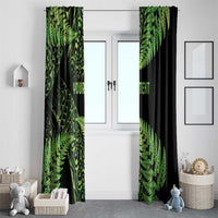 New Zealand Rugby Pacific Personalised Window Curtain All Lime Maori Pasifika Fern Pattern LT9 - Polynesian Pride