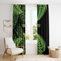 New Zealand Rugby Pacific Personalised Window Curtain All Lime Maori Pasifika Fern Pattern LT9 - Polynesian Pride