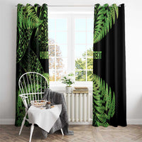 New Zealand Rugby Pacific Personalised Window Curtain All Lime Maori Pasifika Fern Pattern LT9 - Polynesian Pride