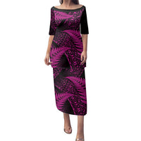 New Zealand Rugby Pacific Personalised Family Matching Puletasi and Hawaiian Shirt All Pink Maori Pasifika Fern Pattern LT9 Mom's Dress Pink - Polynesian Pride