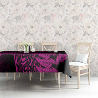New Zealand Rugby Pacific Personalised Tablecloth All Pink Maori Pasifika Fern Pattern