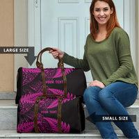 New Zealand Rugby Pacific Personalised Travel Bag All Pink Maori Pasifika Fern Pattern - Polynesian Pride