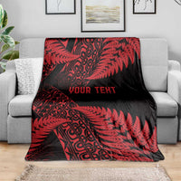New Zealand Rugby Pacific Personalised Blanket All Red Maori Pasifika Fern Pattern LT9 - Polynesian Pride