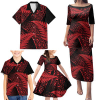 New Zealand Rugby Pacific Personalised Family Matching Puletasi and Hawaiian Shirt All Red Maori Pasifika Fern Pattern LT9 - Polynesian Pride