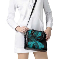 New Zealand Rugby Pacific Personalised Shoulder Handbag All Turquoise Maori Pasifika Fern Pattern