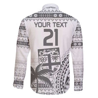 Custom Fiji Rugby Family Matching Long Sleeve Bodycon Dress and Hawaiian Shirt Polynesian Fijian Masi Palm Tree