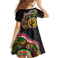 Vanuatu Personalised Family Matching Puletasi and Hawaiian Shirt Aboriginal Dot Paitnting - Polynesian Pride