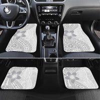 Lotu Tamaiti White Sunday Car Mats Pacific Plumeria Flowers - White Version LT9 Set 4pcs White - Polynesian Pride