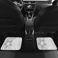 Lotu Tamaiti White Sunday Car Mats Pacific Plumeria Flowers - White Version LT9 Set 2pcs - Back White - Polynesian Pride