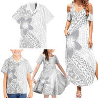 Lotu Tamaiti White Sunday Family Matching Summer Maxi Dress and Hawaiian Shirt Pacific Plumeria Flowers - White Version LT9 - Polynesian Pride
