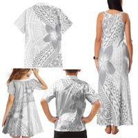 Lotu Tamaiti White Sunday Family Matching Tank Maxi Dress and Hawaiian Shirt Pacific Plumeria Flowers - White Version LT9 - Polynesian Pride