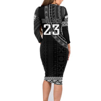 Custom Fiji New Zealand Rugby Family Matching Long Sleeve Bodycon Dress and Hawaiian Shirt Make History Together LT9 - Polynesian Pride
