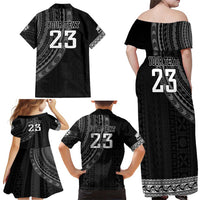 Custom Fiji New Zealand Rugby Family Matching Off Shoulder Maxi Dress and Hawaiian Shirt Make History Together LT9 - Polynesian Pride