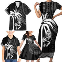 Custom Fiji New Zealand Rugby Family Matching Short Sleeve Bodycon Dress and Hawaiian Shirt Make History Together LT9 - Polynesian Pride