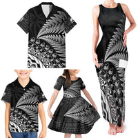 Custom Fiji New Zealand Rugby Family Matching Tank Maxi Dress and Hawaiian Shirt Cibi Dance with Black Fern LT9 - Polynesian Pride