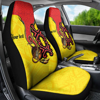 Personalised Papua New Guinea Oro Necklace Car Seat Cover Gold Melanesia Traditional Pattern LT9 - Polynesian Pride