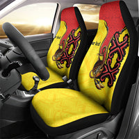 Personalised Papua New Guinea Oro Necklace Car Seat Cover Gold Melanesia Traditional Pattern LT9 - Polynesian Pride