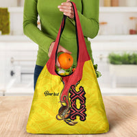 Personalised Papua New Guinea Oro Necklace Grocery Bag Gold Melanesia Traditional Pattern LT9 - Polynesian Pride