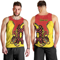 Personalised Papua New Guinea Oro Necklace Men Tank Top Gold Melanesia Traditional Pattern LT9 - Polynesian Pride