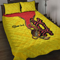 Personalised Papua New Guinea Oro Necklace Quilt Bed Set Gold Melanesia Traditional Pattern LT9 Gold - Polynesian Pride