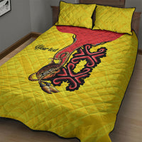 Personalised Papua New Guinea Oro Necklace Quilt Bed Set Gold Melanesia Traditional Pattern LT9 - Polynesian Pride