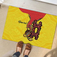 Personalised Papua New Guinea Oro Necklace Rubber Doormat Gold Melanesia Traditional Pattern LT9 - Polynesian Pride