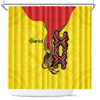 Personalised Papua New Guinea Oro Necklace Shower Curtain Gold Melanesia Traditional Pattern LT9 Gold - Polynesian Pride