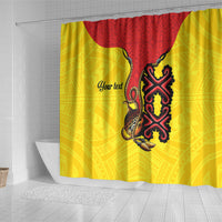 Personalised Papua New Guinea Oro Necklace Shower Curtain Gold Melanesia Traditional Pattern LT9 - Polynesian Pride