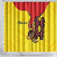 Personalised Papua New Guinea Oro Necklace Shower Curtain Gold Melanesia Traditional Pattern LT9 - Polynesian Pride