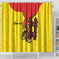 Personalised Papua New Guinea Oro Necklace Shower Curtain Gold Melanesia Traditional Pattern LT9 - Polynesian Pride