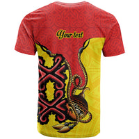 Personalised Papua New Guinea Oro Necklace T Shirt Gold Melanesia Traditional Pattern LT9 - Polynesian Pride