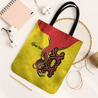 Personalised Papua New Guinea Oro Necklace Tote Bag Gold Melanesia Traditional Pattern LT9 Black Strap One Size Gold - Polynesian Pride