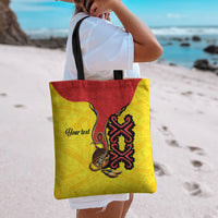 Personalised Papua New Guinea Oro Necklace Tote Bag Gold Melanesia Traditional Pattern LT9 - Polynesian Pride