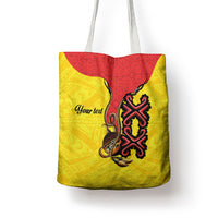 Personalised Papua New Guinea Oro Necklace Tote Bag Gold Melanesia Traditional Pattern LT9 - Polynesian Pride