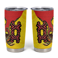 Personalised Papua New Guinea Oro Necklace Tumbler Cup Gold Melanesia Traditional Pattern LT9 Gold - Polynesian Pride