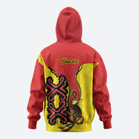 Personalised Papua New Guinea Oro Necklace Zip Hoodie Gold Melanesia Traditional Pattern LT9 - Polynesian Pride
