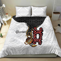 Personalised Papua New Guinea Oro Necklace Bedding Set Black Melanesia Traditional Pattern LT9 - Polynesian Pride