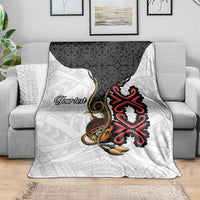 Personalised Papua New Guinea Oro Necklace Blanket Black Melanesia Traditional Pattern LT9 - Polynesian Pride