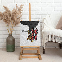 Personalised Papua New Guinea Oro Necklace Canvas Wall Art Black Melanesia Traditional Pattern LT9 - Polynesian Pride