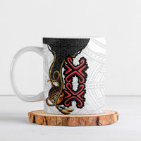 Personalised Papua New Guinea Oro Necklace Ceramic Mug Black Melanesia Traditional Pattern LT9 Black - Polynesian Pride