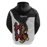Personalised Papua New Guinea Oro Necklace Hoodie Black Melanesia Traditional Pattern LT9 - Polynesian Pride
