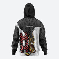 Personalised Papua New Guinea Oro Necklace Hoodie Black Melanesia Traditional Pattern LT9 - Polynesian Pride