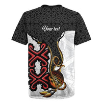 Personalised Papua New Guinea Oro Necklace Rugby Jersey Black Melanesia Traditional Pattern LT9 - Polynesian Pride