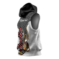 Personalised Papua New Guinea Oro Necklace Sleeveless Hoodie Black Melanesia Traditional Pattern LT9 - Polynesian Pride