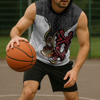 Personalised Papua New Guinea Oro Necklace Sleeveless Hoodie Black Melanesia Traditional Pattern LT9 - Polynesian Pride