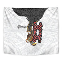 Personalised Papua New Guinea Oro Necklace Tapestry Black Melanesia Traditional Pattern LT9 - Polynesian Pride