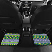 Personalised Malampa Fiji Forever Car Mats Tagimoucia Polynesian Sand Drawing LT9 Set 2pcs - Back Yellow - Polynesian Pride