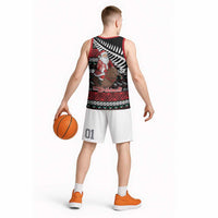 New Zealand Kiwi Santa Christmas Basketball Jersey He Wairua Kirihimete - Polynesian Pride