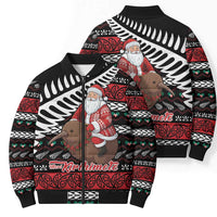 New Zealand Kiwi Santa Christmas Bomber Puffer Jacket He Wairua Kirihimete - Polynesian Pride
